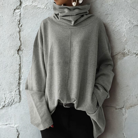 Relaxed Fit Cowl Neck Oversized Sweatshirt 