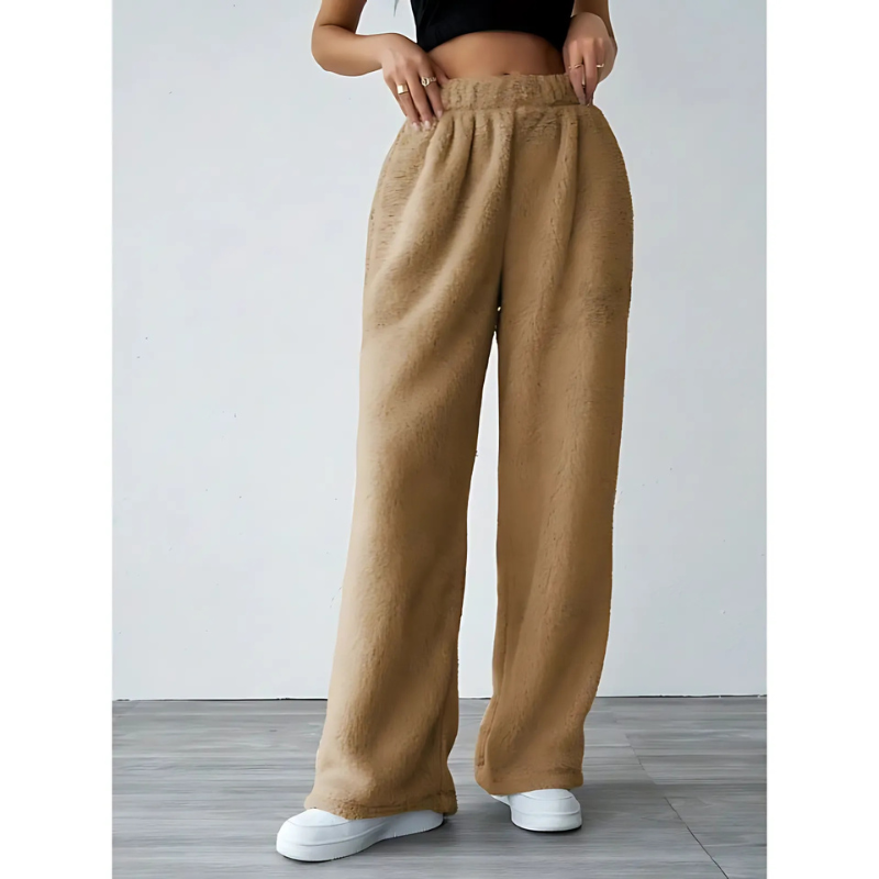 Plush Soft Feel Wide Leg Casual Pants 