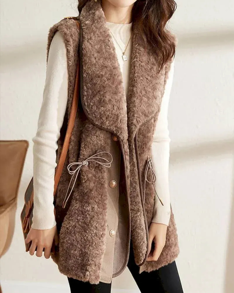 Lamb Wool Relaxed Fit Vest 