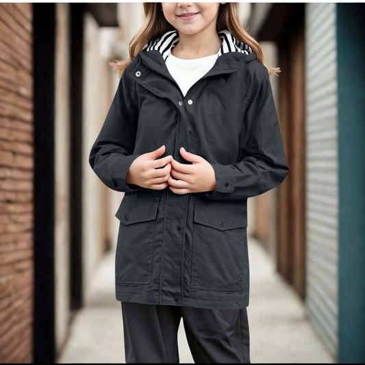 Zip Front Regular Fit Hooded Jacket 