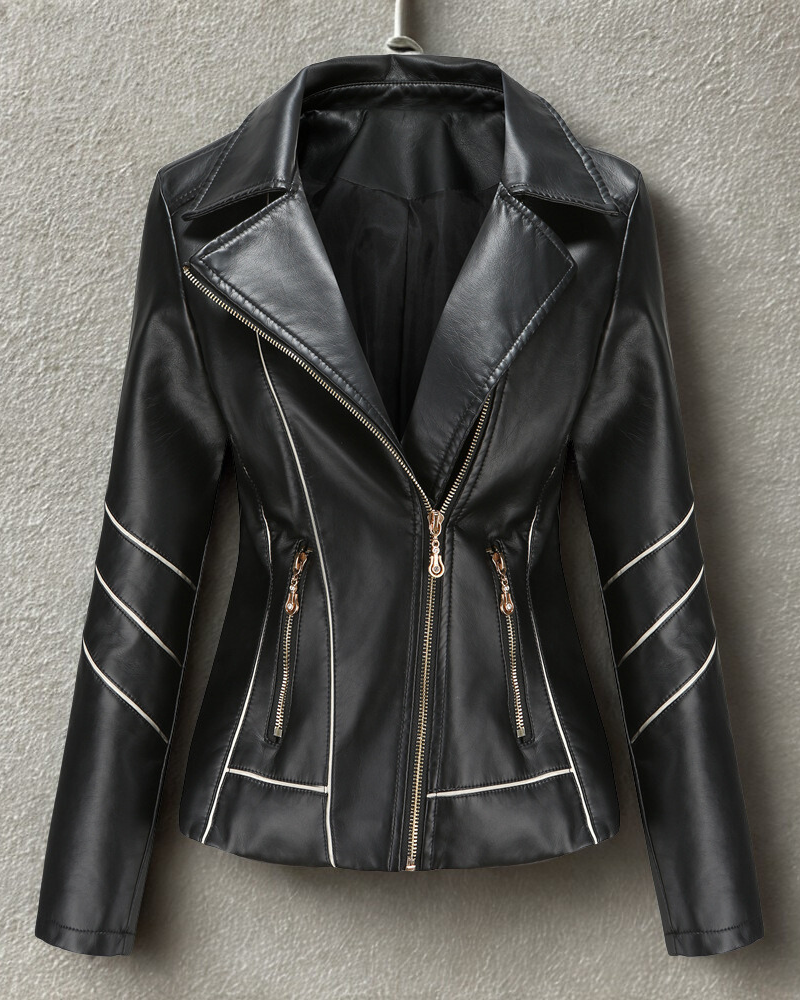Slim Faux Leather Slim Fit Jacket 