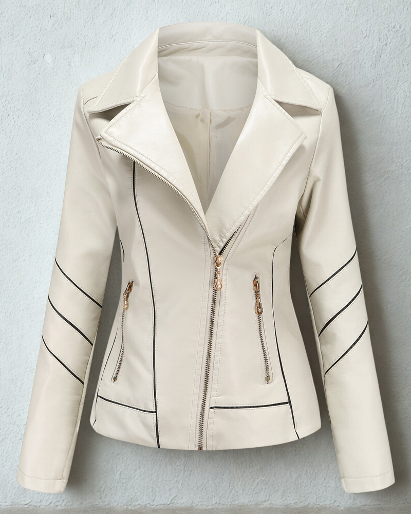 Slim Faux Leather Slim Fit Jacket 