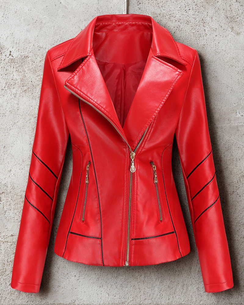 Slim Faux Leather Slim Fit Jacket 