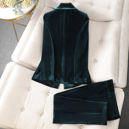 Rebeka - women's velvet blazer and pants set