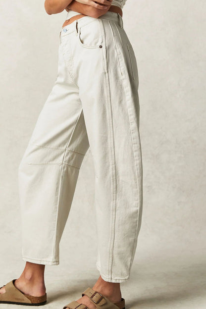 Women's mid-rise baggy balloon jeans