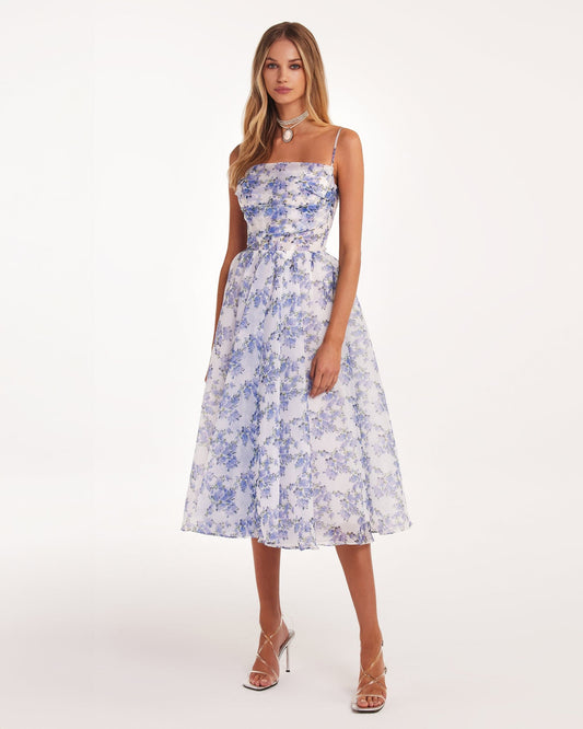 Floral Print Spaghetti Strap Midi Dress