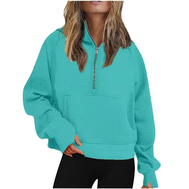 Women's half-zip jacket with hood