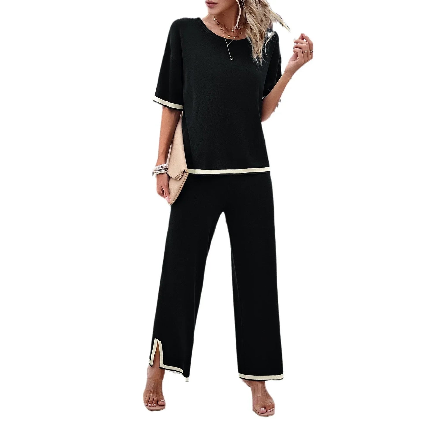 Lana - casual knitted set [top+pants]