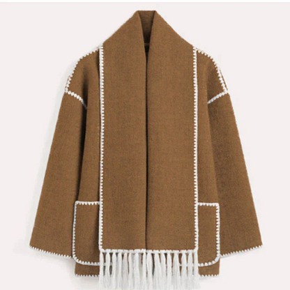 Ilana - thickened loose strap scarf tassel jacket