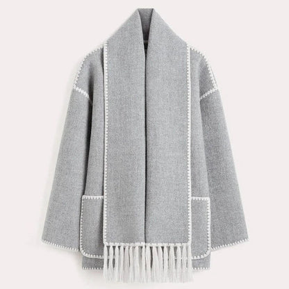 Ilana - thickened loose strap scarf tassel jacket