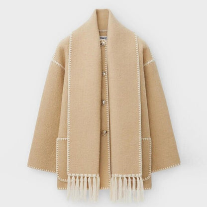 Ilana - thickened loose strap scarf tassel jacket
