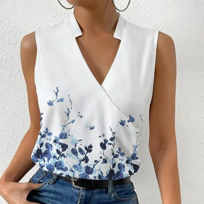 Lavin - v-neck dot print sleeveless top