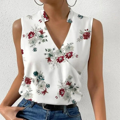 Lavin - v-neck dot print sleeveless top