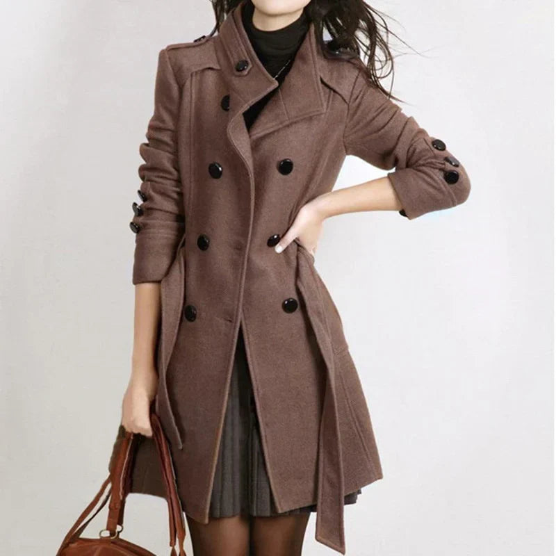 Women's slim fit  mid-length autumn winter coat