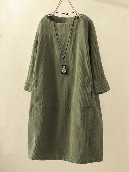 Cozy Loose Fit Long Sleeve Dress