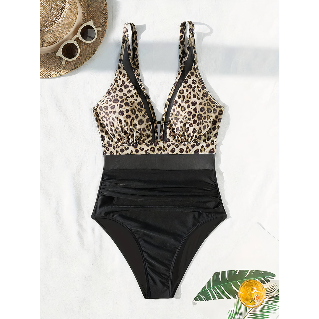 Stretch Fit Plunging Neckline Swimsuit 