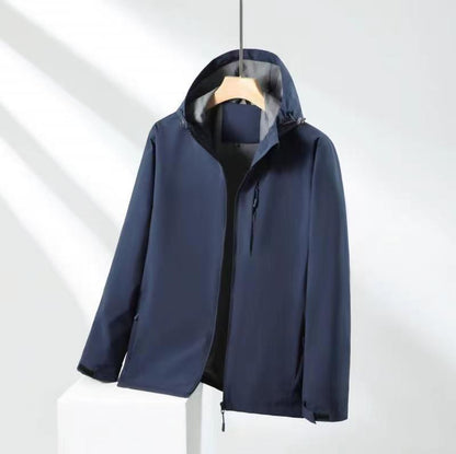 Lightweight hooded jacket with zipper pockets for women