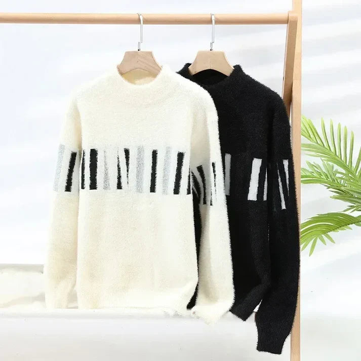 Women's trendy mink fleece sweater bottom knitted
