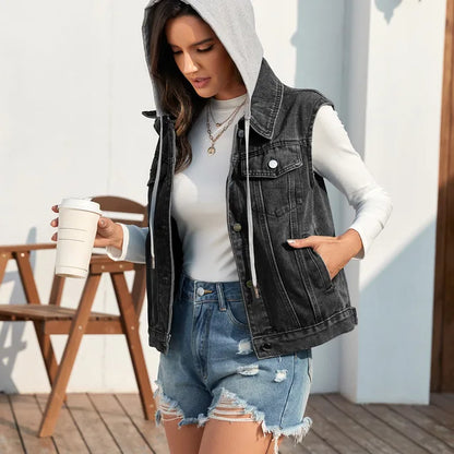 Women's denim vest tank top