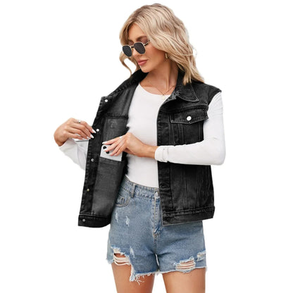 Women's denim vest tank top