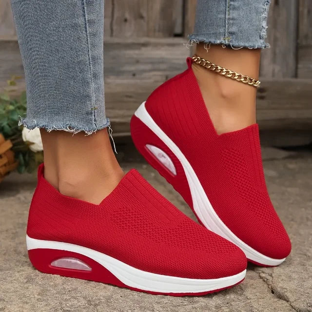 Women's Slip-On Sneakers - Breathable Mesh - Cushioned Sole - Lightweight Casual Wear