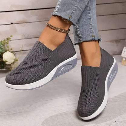 Women's Slip-On Sneakers - Breathable Mesh - Cushioned Sole - Lightweight Casual Wear