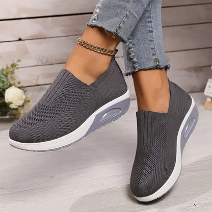 Women's Slip-On Sneakers - Breathable Mesh - Cushioned Sole - Lightweight Casual Wear