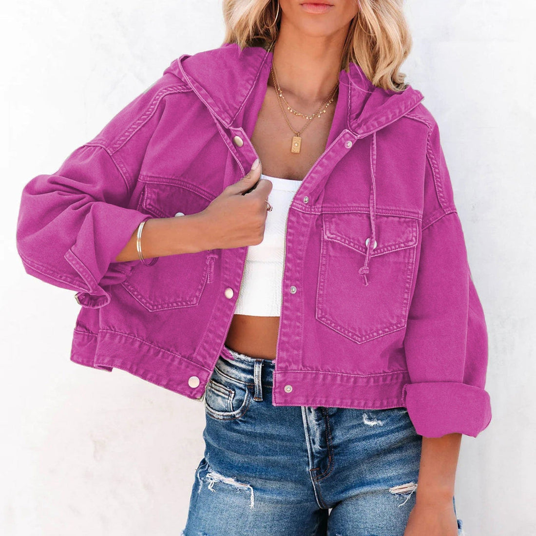 Lida - hooded cropped denim jacket