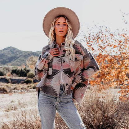 Women's aztec retro jacket
