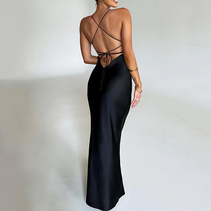 Women's Gown - Spaghetti Straps - Backless Design - Evening Wear
