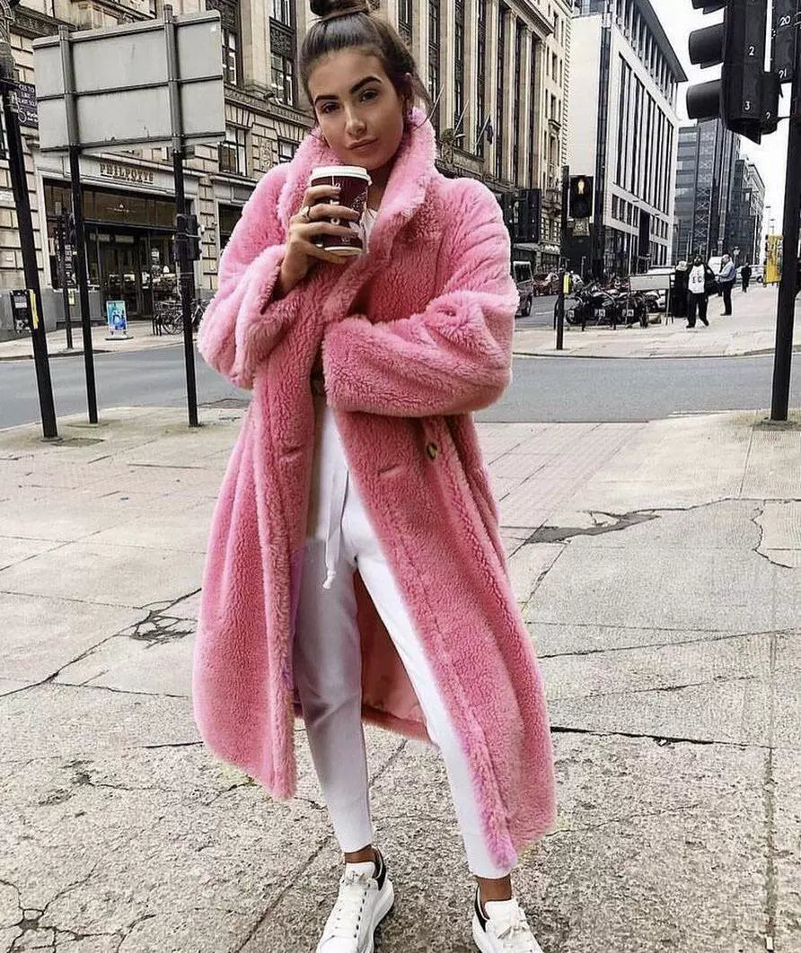 Plush Fleece Oversized Long Coat 