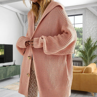 Women’s Cardigan – Oversized Fit – Wool Blend – Open Front – Long Sleeve – Pockets