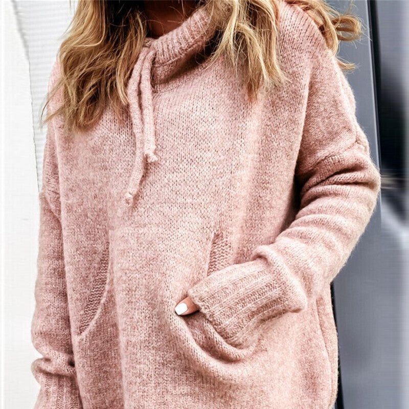 Oversized Knitted Fit Hoodie Pullover 