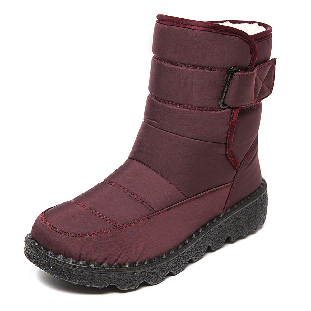 Women's waterproof high-top slip-on snow boots