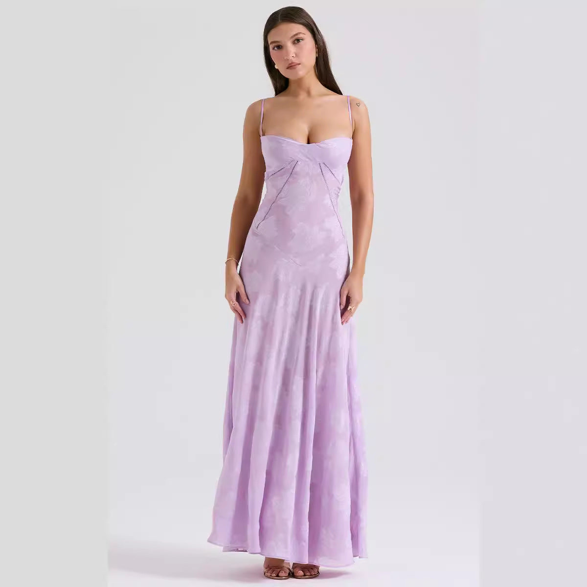 Embroidered Chiffon Slim Fit Evening Gown