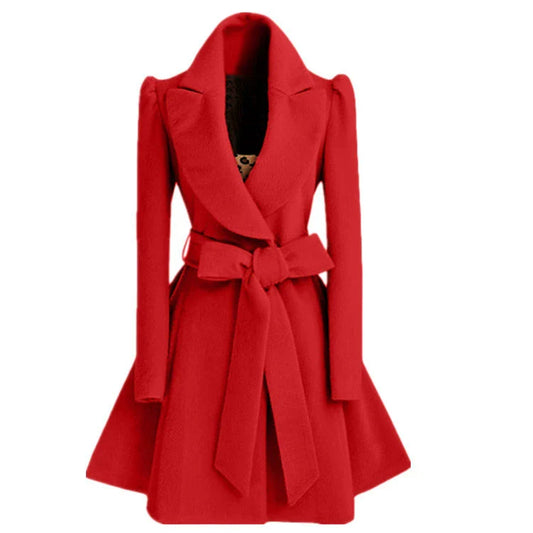 Slim Fit Belted Wool Feel Coat 