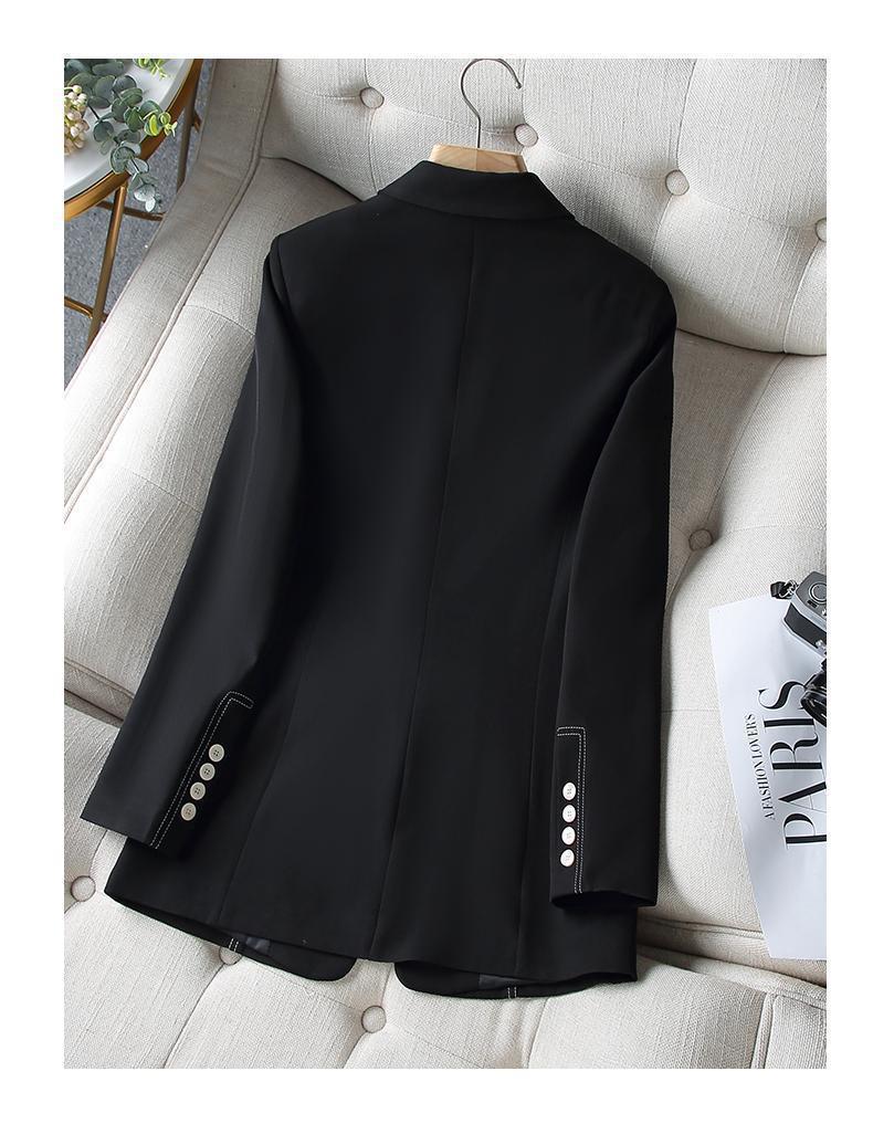Women's Elegant Tailored Blazer - Single-Breasted with Button Details