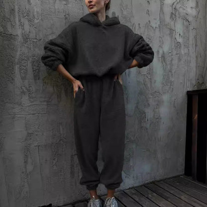 Women’s Loungewear Set – Fleece Hoodie and Pants – Relaxed Fit – High Waist – Cozy Feel