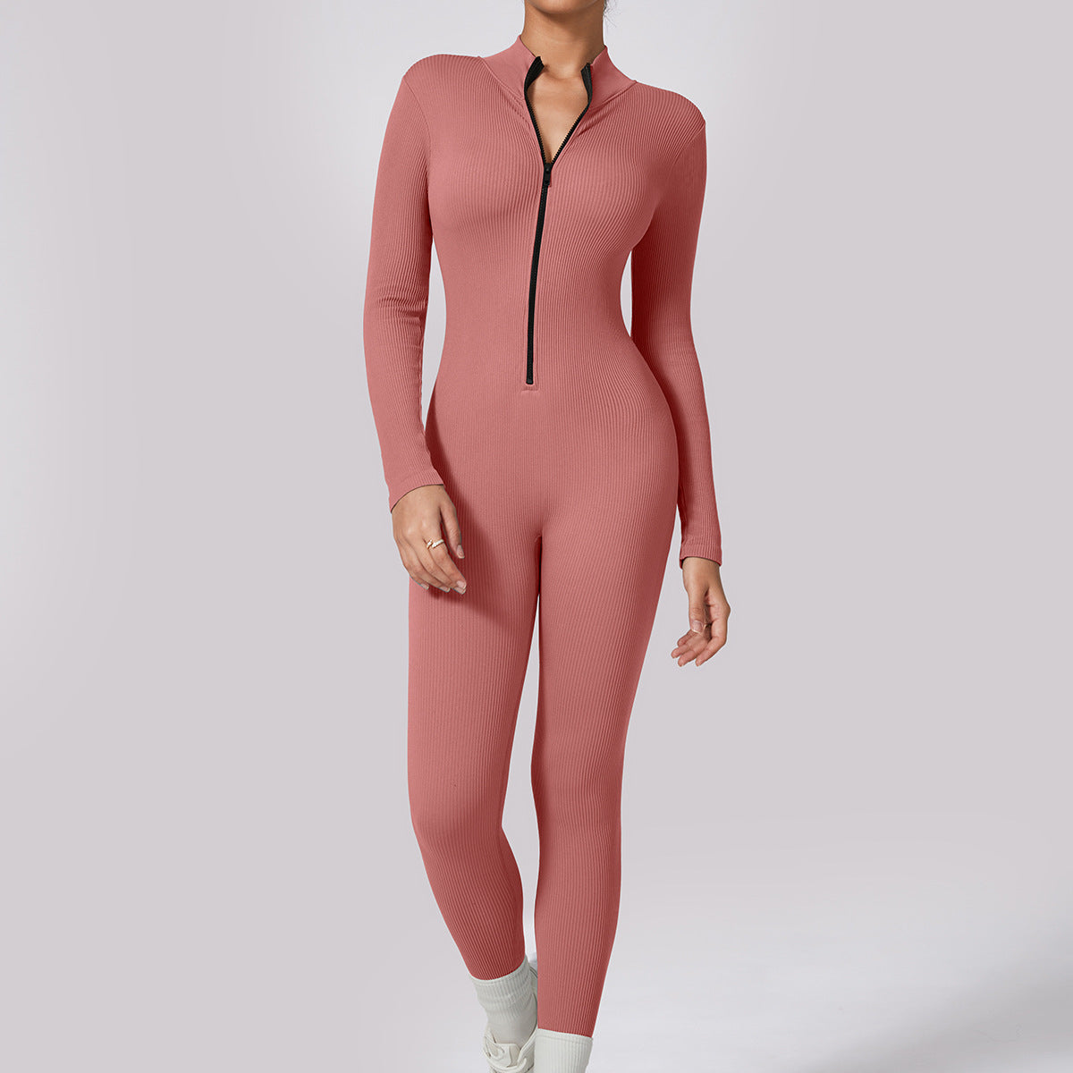 Stretch Fit Long Sleeve Jumpsuit