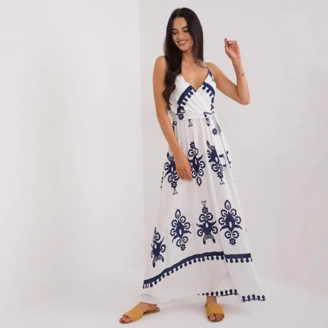 Lightweight Cotton Sleeveless Printed Maxi Dress