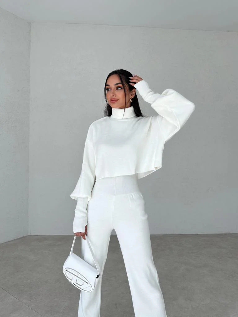 Ribbed Knit High Waist Two-Piece Suit 