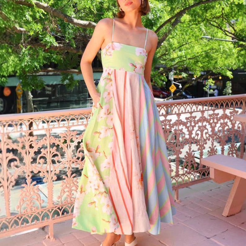 Lightweight Flowy Graffiti Print Maxi Dress