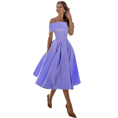 Women's off-shoulder elegant a-line dress