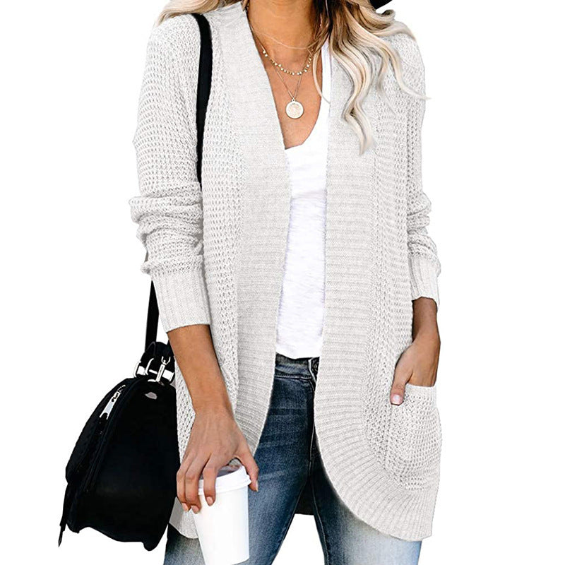 Relaxed Knitted Texture V-Neck Cardigan 