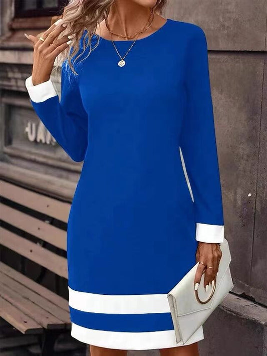 Contrast Hem Detail Shift Dress