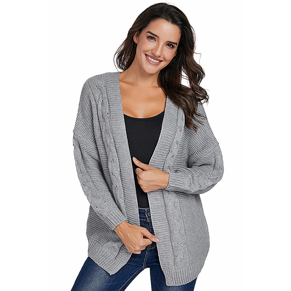Chunky Knit Oversized Cable Knit Cardigan 