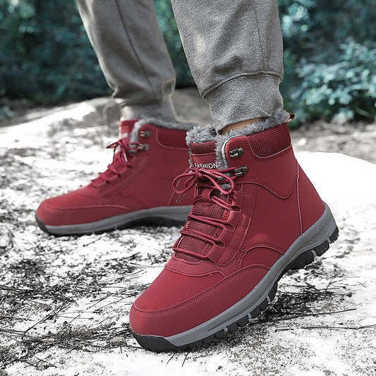 Lace-Up Faux Fur Ankle Boots