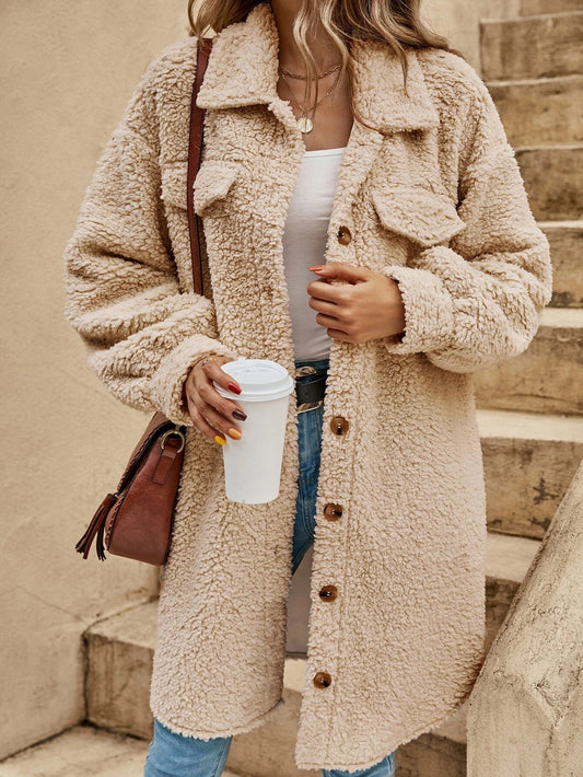 Plush Fleece Oversized Long Coat 