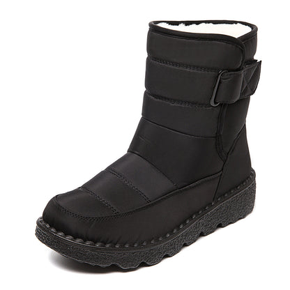Women's waterproof high-top slip-on snow boots
