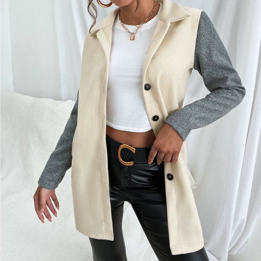 Contrast Sleeve Structured Windbreaker Jacket 